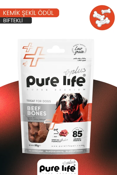 PURELİFE PLUS KÖPEK ÖDÜL KEMİĞİ SIĞIR ETLİ 80GR