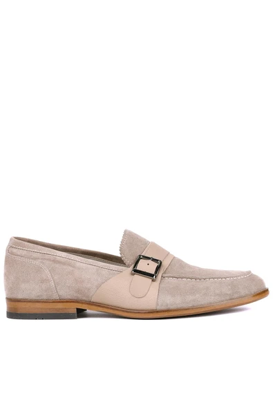 Shoetyle - Bej Hakiki Süet Deri Erkek Klasik Ayakkabı 115-K580 - Resim 4