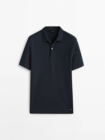 Massimo Dutti Siyah Polo Yaka Tshirt ürün görseli 1