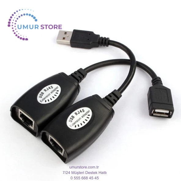 USB RJ45 Extension Adaptör USB Cat5 Cat6 USB Ethernetle Uzatma