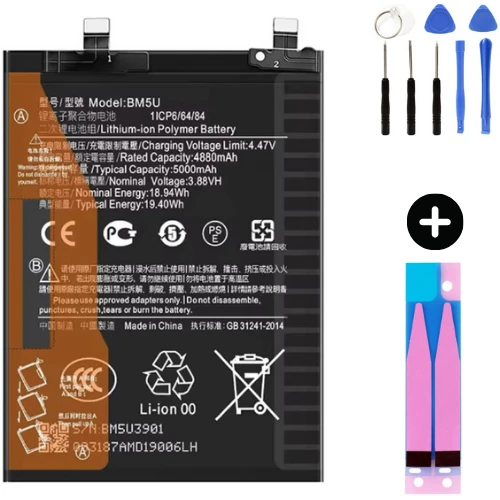Xiaomi Redmi Note 13 Pro Plus BM5U Uyumlu A Kalite Batarya Pil + Montaj Seti