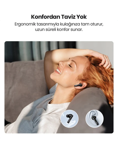 UGREEN HiTune T3 Aktif Gürültü Engelleyici Kablosuz Kulak İçi Kulaklık, Siyah, 90401 - 6