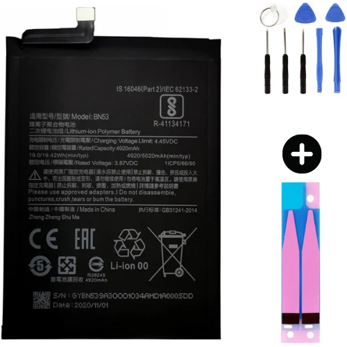 Xiaomi Redmi Note 10 Pro BN53 Uyumlu A Kalite Batarya Pil + Montaj Seti