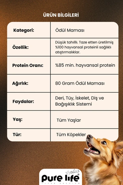 PURELİFE PLUS TAVUKLU KÖPEK ÖDÜL MAMASI 80GR - 2