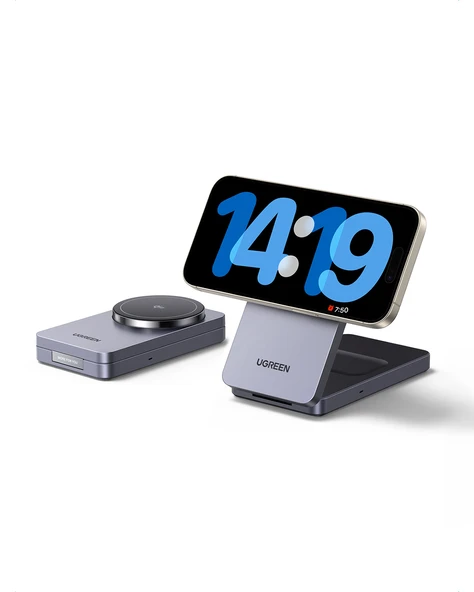 UGREEN 2'si 1 Arada 30W Magnetik Wireless Kablosuz Şarj Cihazı, Siyah, 45023 - 3
