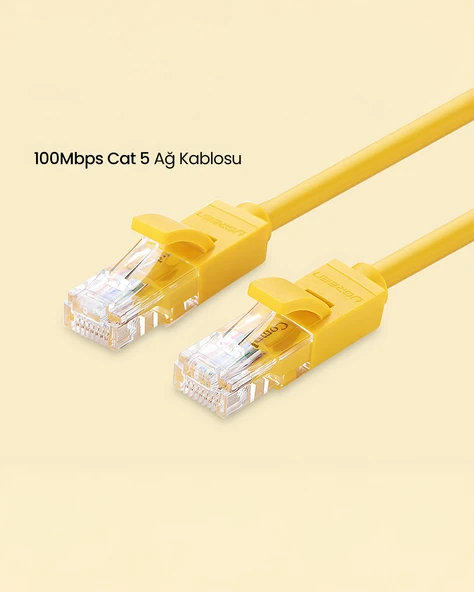 UGREEN CAT5e Ethernet Kablosu, 1 Metre, Sarı, 11230 - 5