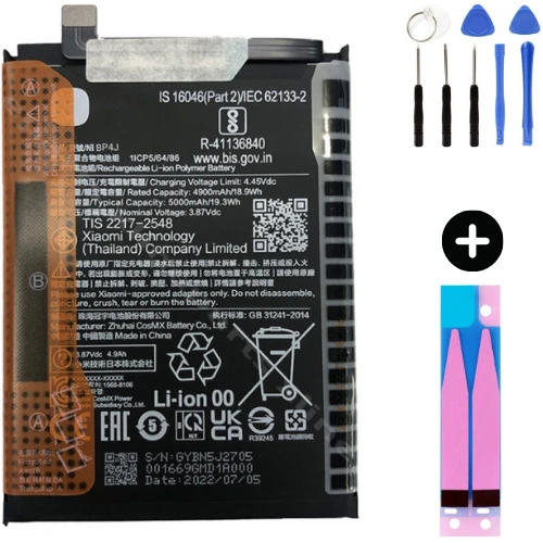 Xiaomi Redmi Note 12 Pro Plus BP4J Uyumlu A Kalite Batarya Pil + Montaj Seti