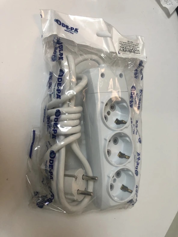 Depa 3 lü Grup Priz 2MT Kablolu ürün görseli