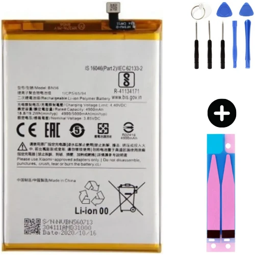 Xiaomi Redmi 9A BN56 Uyumlu Güçlendirilmiş İthal Pil + Montaj Seti
