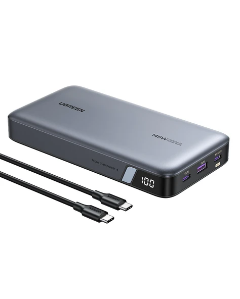 UGREEN 25.000mAh 145W PD QC Led Göstergeli Taşınabilir Hızlı Şarj Cihazı Powerbank, 90597A