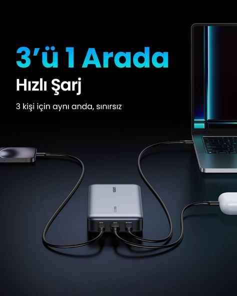 UGREEN 25.000mAh 145W PD QC Led Göstergeli Taşınabilir Hızlı Şarj Cihazı Powerbank, 90597A - 7