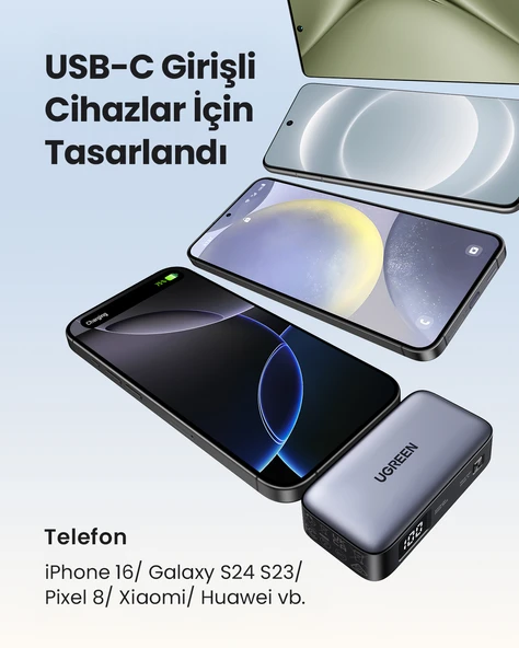 UGREEN 5.000 mAh 20W Taşınabilir Standlı Powerbank Siyah, 35338 - 8