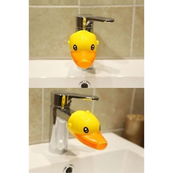 Buffer® Çocuklar İçin Eğitici Ve Güvenli Musluk Uzatıcı Genişletici Başlık Aparatı Ördek Figürlü - Resim 8