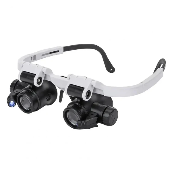 2 LED IŞIKLI PİLLİ BÜYÜTEÇLİ GÖZLÜK (5232) - 1