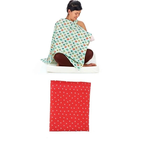 Buffer® Kullanışlı Kemerli Yıldız Desenli Bebek Emzirme Önlüğü Örtüsü