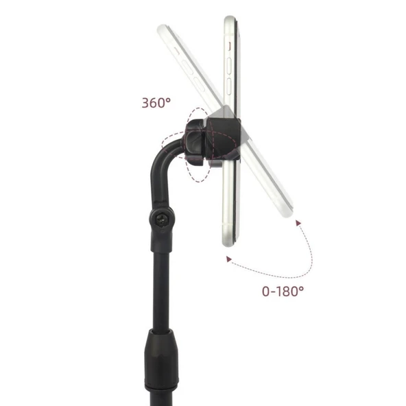 Masa Üstü Tablet ve Telefon Tutucu Plastik Aparat Siyah Telefon Standı - Resim 5