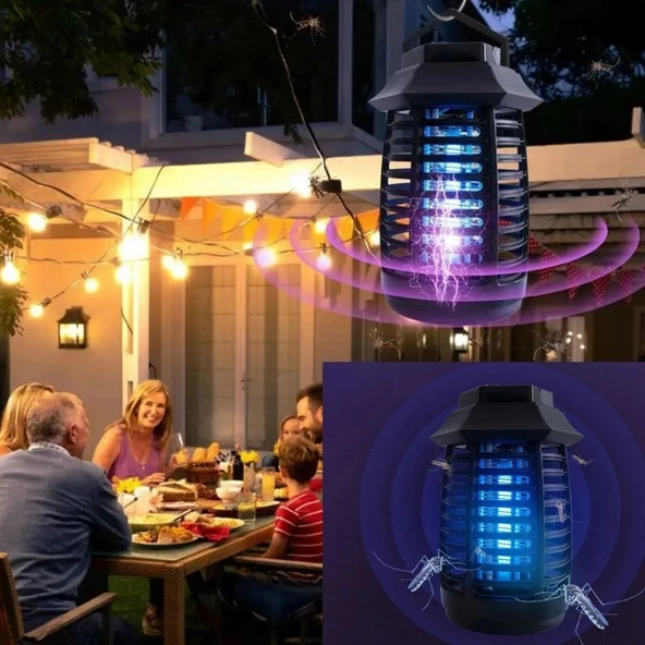 Tutma ve Asma Saplı Ledli Sinek Makinası 2W Sinek Öldürücü UV Mor Işıklı Aparat - Resim 4