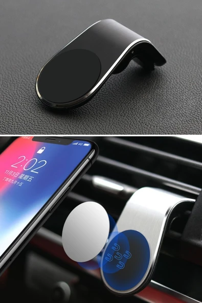 ® Havalanndırma Izgarasına Takılabilen Mandallı Mıknatıslı Oto Araç Içi Manyetik Telefon Tutucu - Resim 7