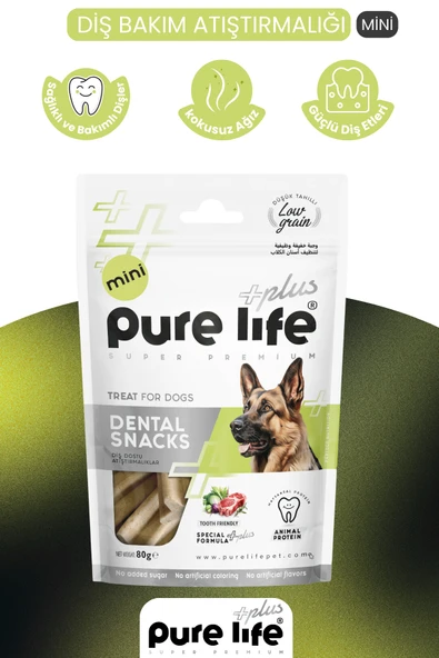 PURELİFE PLUS DİŞ DOSTU KÖPEK ATIŞTIRMALIKLARI MİNİ 80GR