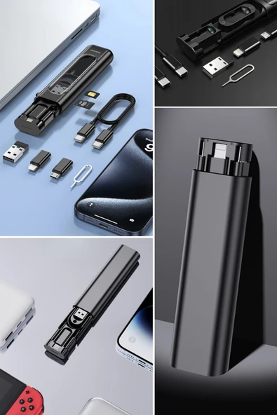 Cep Tipi 60W Bas Aç Type-C,İphone Şarj,Micro USB Hızlı Şarj Data Kablo Seti - Resim 7