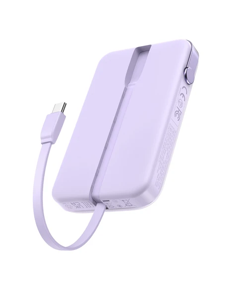 UGREEN Uno Dahili Kablolu 10.000 mAh 30W Hızlı Şarj Powerbank, Mor, 35604B - 2