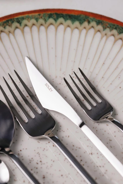 Soley | ZENIA | 6 kişilik 18 Parça Çatal Kaşık Bıçak Takımı - 3