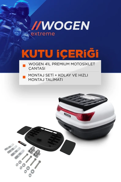 WOGEN WG41 ARKA ÇANTA 41 L SIRT DAYAMALI PREMİUM (BEYAZ) - 2