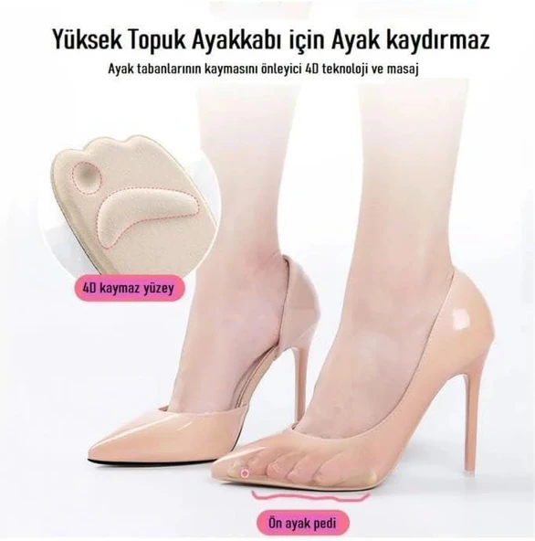 3B Trend Siyah Sünger Ayakkabı Padi Metatarsal Yüksek Topuklu Ayakkabı Spor Babet Koku Yapmaz Ped - 4
