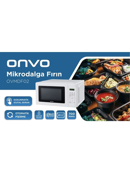 Onvo 20 Lt Digital Mikrodalga Fırın Beyaz - OVMDF02 - 4