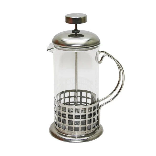 FRENCH PRESS 350ML CAM BİTKİ SÜZGEÇİ METAL KAFES - KAPAK (5232) - 1