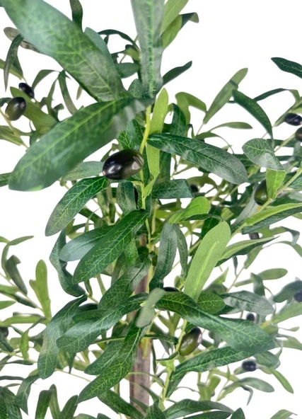 Yapay Zeytin Ağacı 130cm İki Gövdeli Beyaz Küre Saksıda Salex Doğal Gerçek Görünümlü Yapay Ağaç - Resim 6