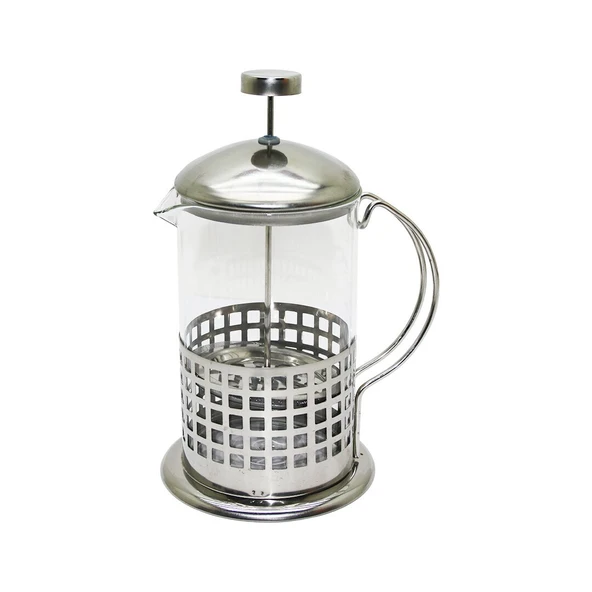 FRENCH PRESS 800ML CAM BİTKİ SÜZGEÇİ METAL KAFES - KAPAK (5232) - 1