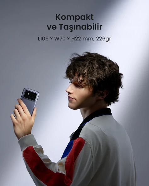 UGREEN Uno MagSafe Wireless 10.000 mAh 20W Hızlı Şarj Mini Powerbank, Siyah, 45327 - 7