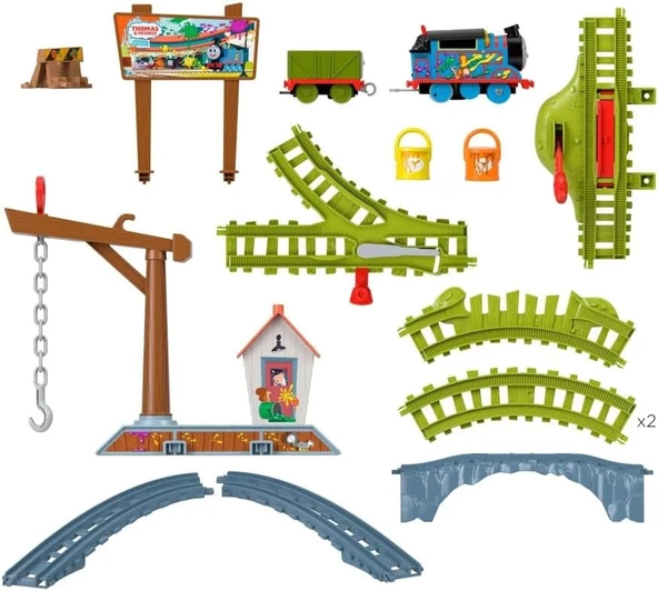 Fisher Price ve Arkadaşları Boya Teslimatı Motorlu Tren Seti HTN34 - 5