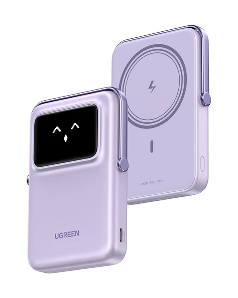 UGREEN Uno MagSafe Wireless 10.000 mAh 20W Hızlı Şarj Mini Powerbank, Mor, 45328