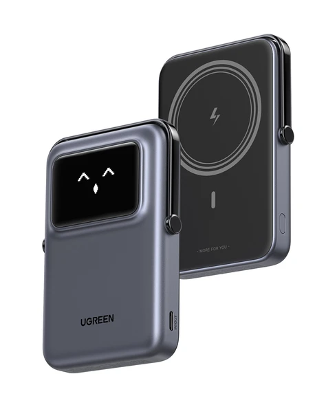 UGREEN Uno MagSafe Wireless 10.000 mAh 20W Hızlı Şarj Mini Powerbank, Siyah, 45327