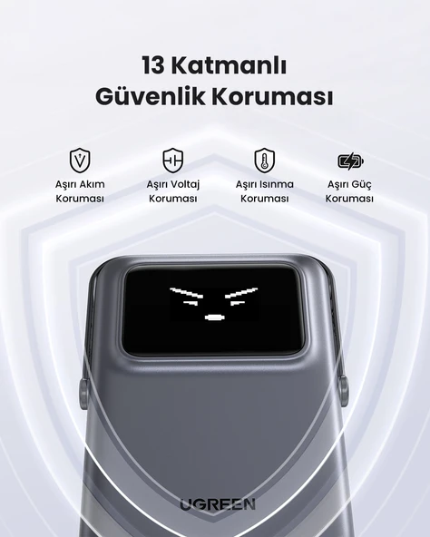 UGREEN Uno MagSafe Wireless 10.000 mAh 20W Hızlı Şarj Mini Powerbank, Siyah, 45327 - 8