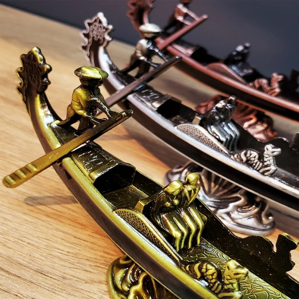 Metal Dekoratif Venedik Kayık 1 Adet - 2