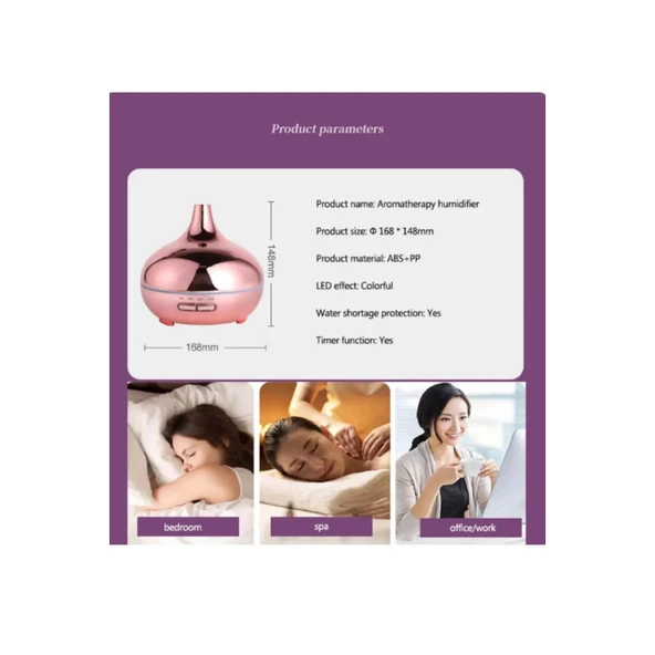 Hava Nemlendirici Parlak Gold Aromatik Oda Kokusu 550 Ml Kahve Aroma Difüzörü Buhar Nemlendırıcı - 5