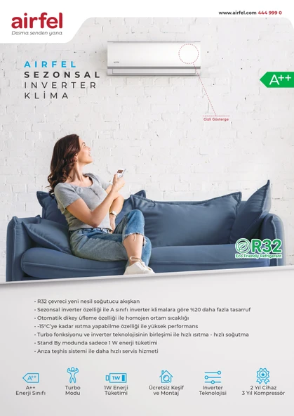 Airfel LTXM35N 12000 BTU R32 A++ Inverter Duvar Tipi Klima - 5