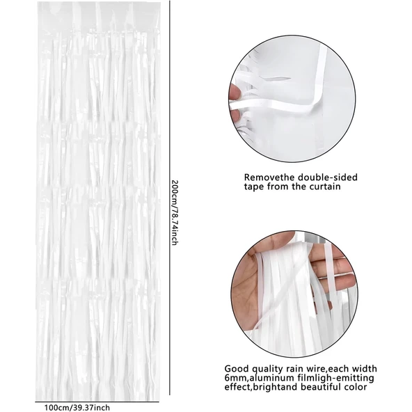 Soft Beyaz Renk Du Ve Kapı Perdesi İthal 100x200 Cm - 2