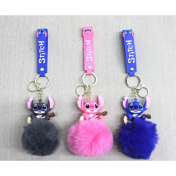Ponponlu Stitch Anahtarlık Alk4245