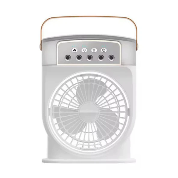 Şarjlı 600 Ml Su Hazneli Taşınabilir Masaüstü Vanilatör Güçlü Fan Ve 2000 Mah Pil Beyaz