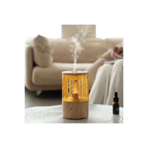 Mum Işığı Görünümlü Taşınabilir 125ml Kapasiteli Işıklı Aroma Yayıcı Hava Nemlendirici - 5