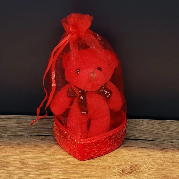 Hediyelik Kırmızı Tüllü Kese Ve Sevimli Ayıcık Tg-53-vice/(1395) 3597