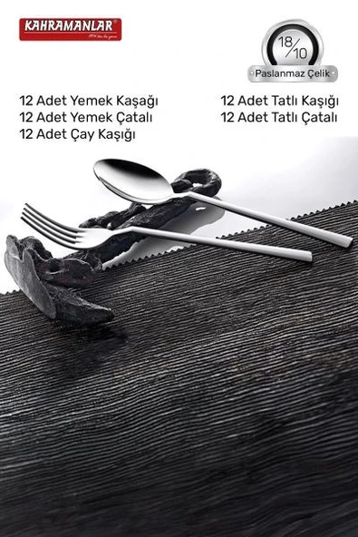 Kahramanlar Ege 60 Parça Çatal Kaşık Seti - 1