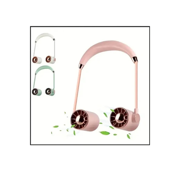 Boyunluk Fan Hava Soğutucu Vantilatör Boyuna Asmalı Şarjlı 3 Kademeli Mini Klima Siyah - 3