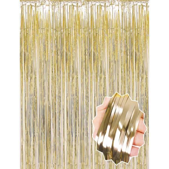 Mat Altın Püsküllü Kapı Perdesi - Parti, Bekarlığa Veda, Doğum Günü 1x2 M - 3