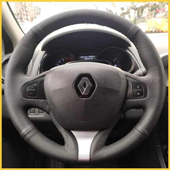 Renault Clio 4 FAZ 1 2014-2017 Araca Özel Direksiyon Kılıfı (Makyajlı Kasalara Uyumlu Değildir) ürün görseli