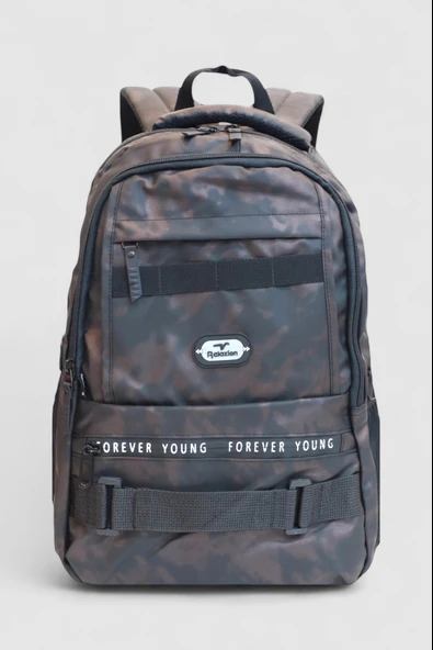 Relaxion 2052-Kamuflaj Üst Kalite Unisex Anatomik Sırt Destekli Günlük,Spor ve Okul Sırt Çantası - 6